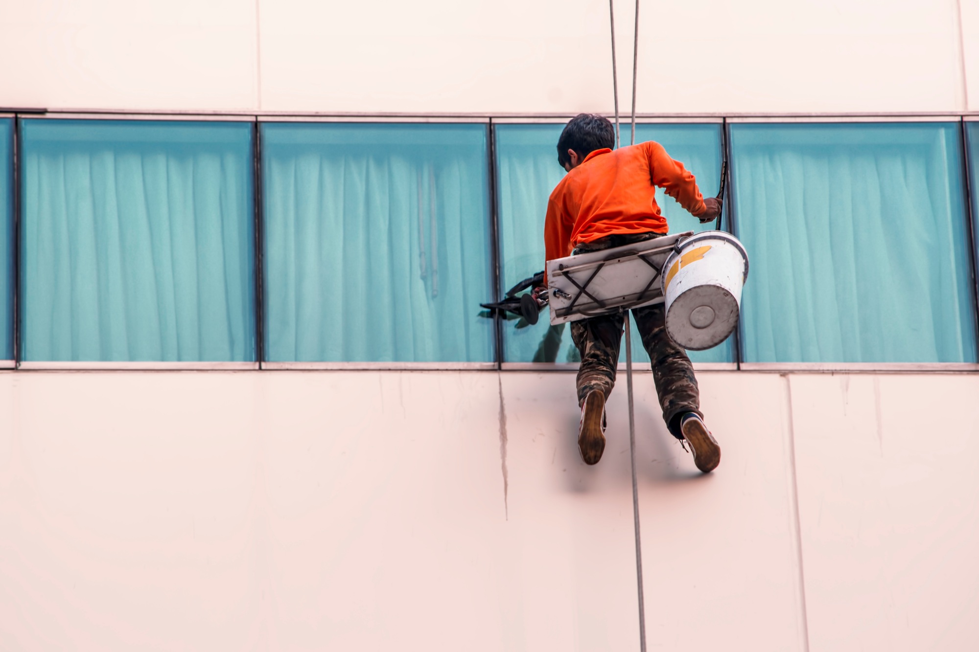 Building cleaning worker